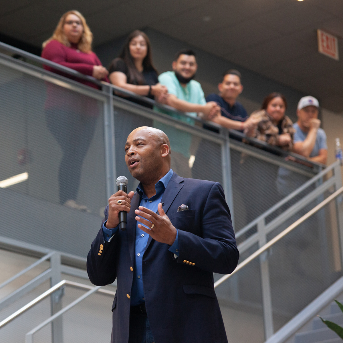 Dave Bozeman, CEO C.H. Robinson speaking at corporate office